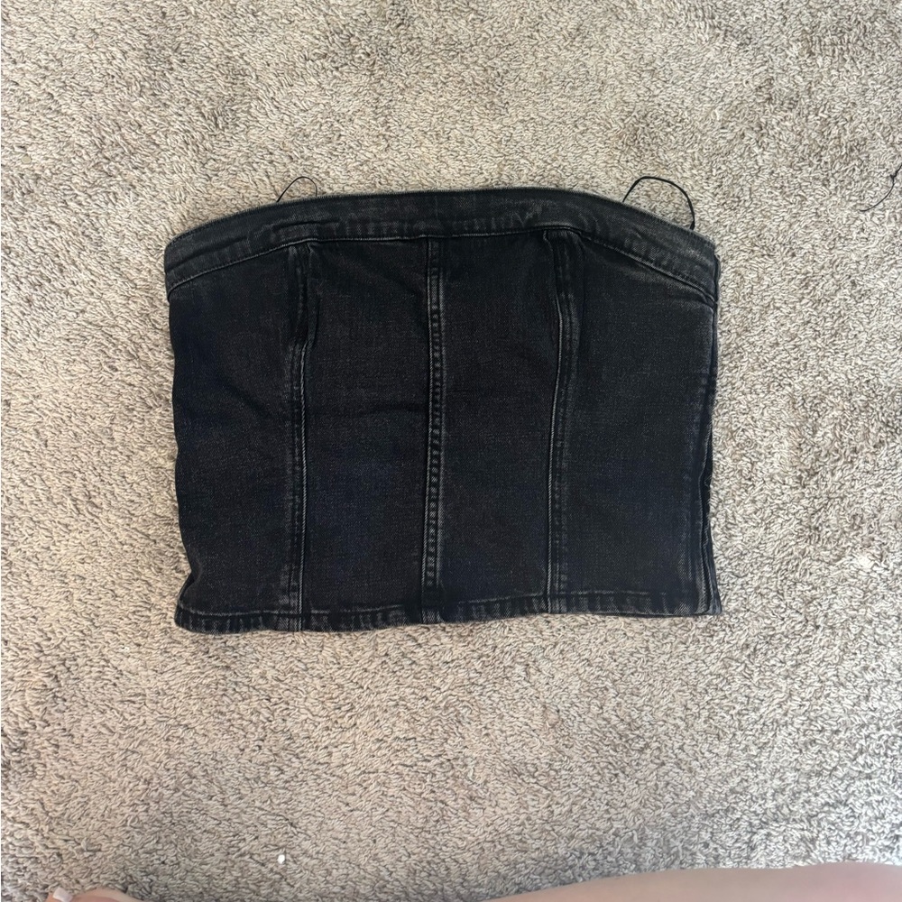 Black Denim Abercrombie & Fitch Tube Top
